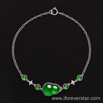 Natural glassy Jadeite Jade Happiness & Prosperity Bracelet